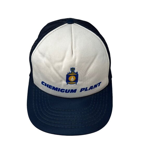 Chemigum Plant Vintage Foam Mesh Trucker Hat Cap Retro Snapback 80's Rubber Tire - Picture 2 of 10